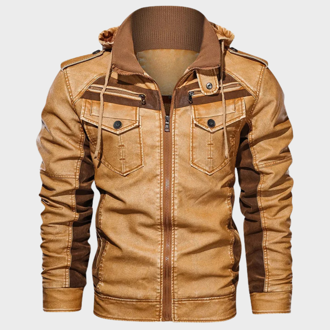 Leren Jas Heren Klassiek Design Donkerbruin - StudioMarella