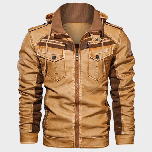 Leren Jas Heren Klassiek Design Donkerbruin - StudioMarella