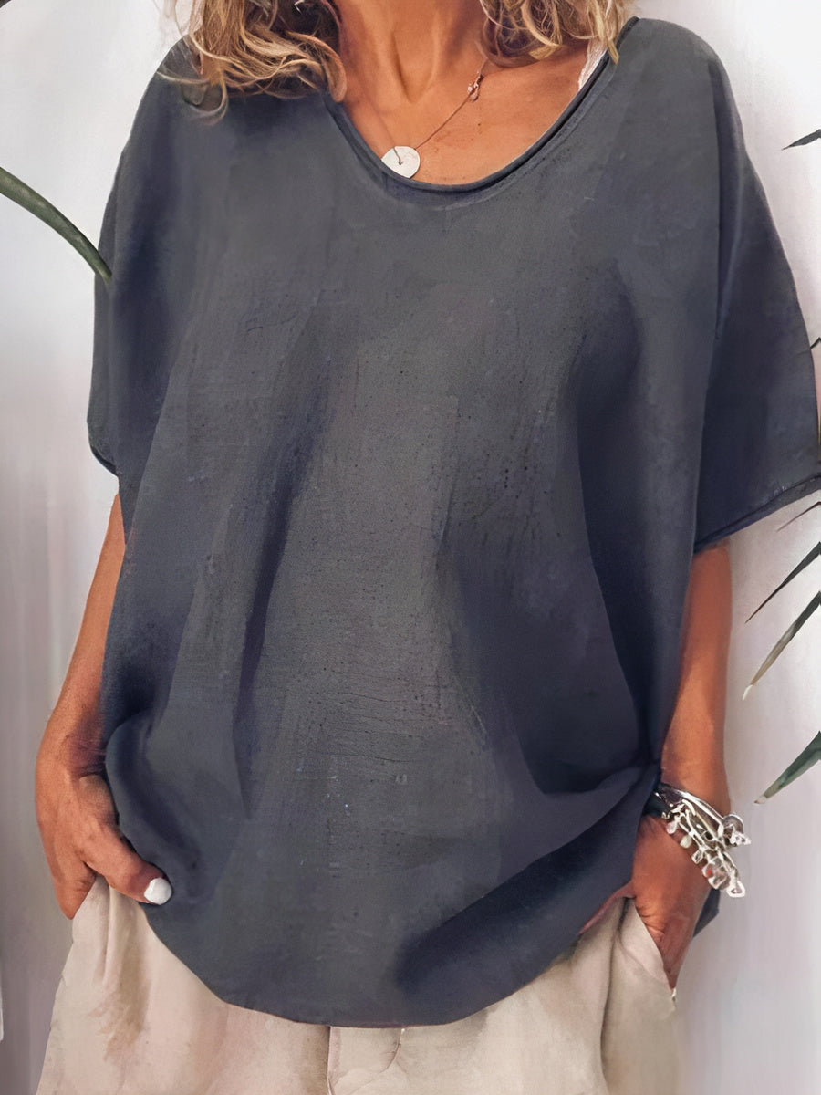 Dames Linnen T-shirt Oversized Losse Fit Zomer - StudioMarella