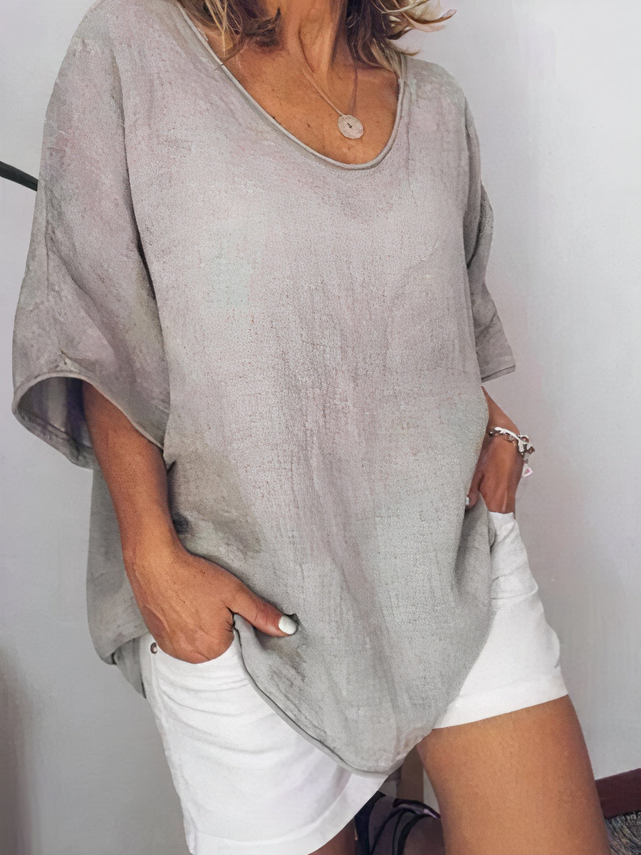 Dames Linnen T-shirt Oversized Losse Fit Zomer
