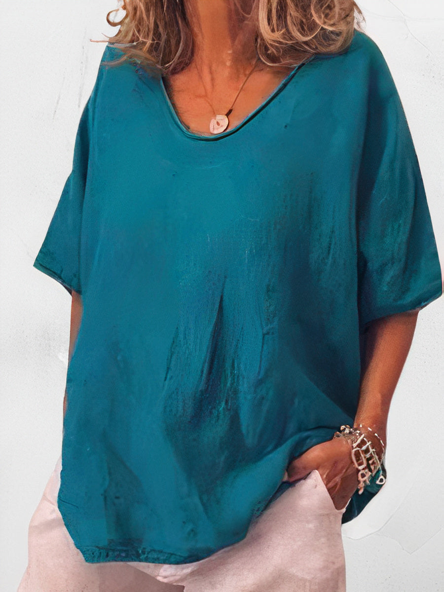 Dames Linnen T-shirt Oversized Losse Fit Zomer