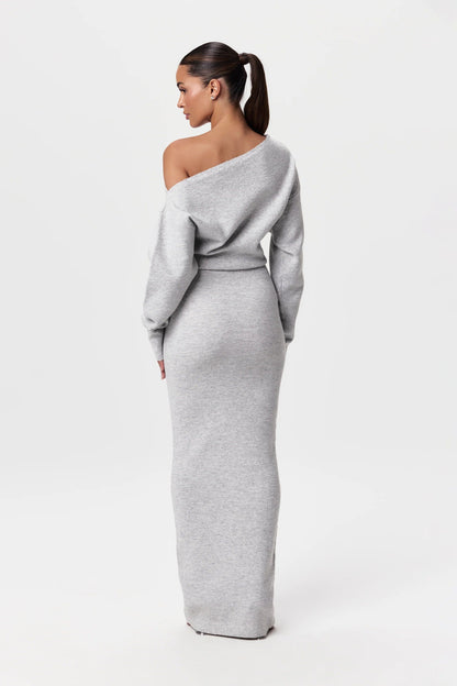 Gebreide Maxi Jurk Elegante Lange Zomerjurk