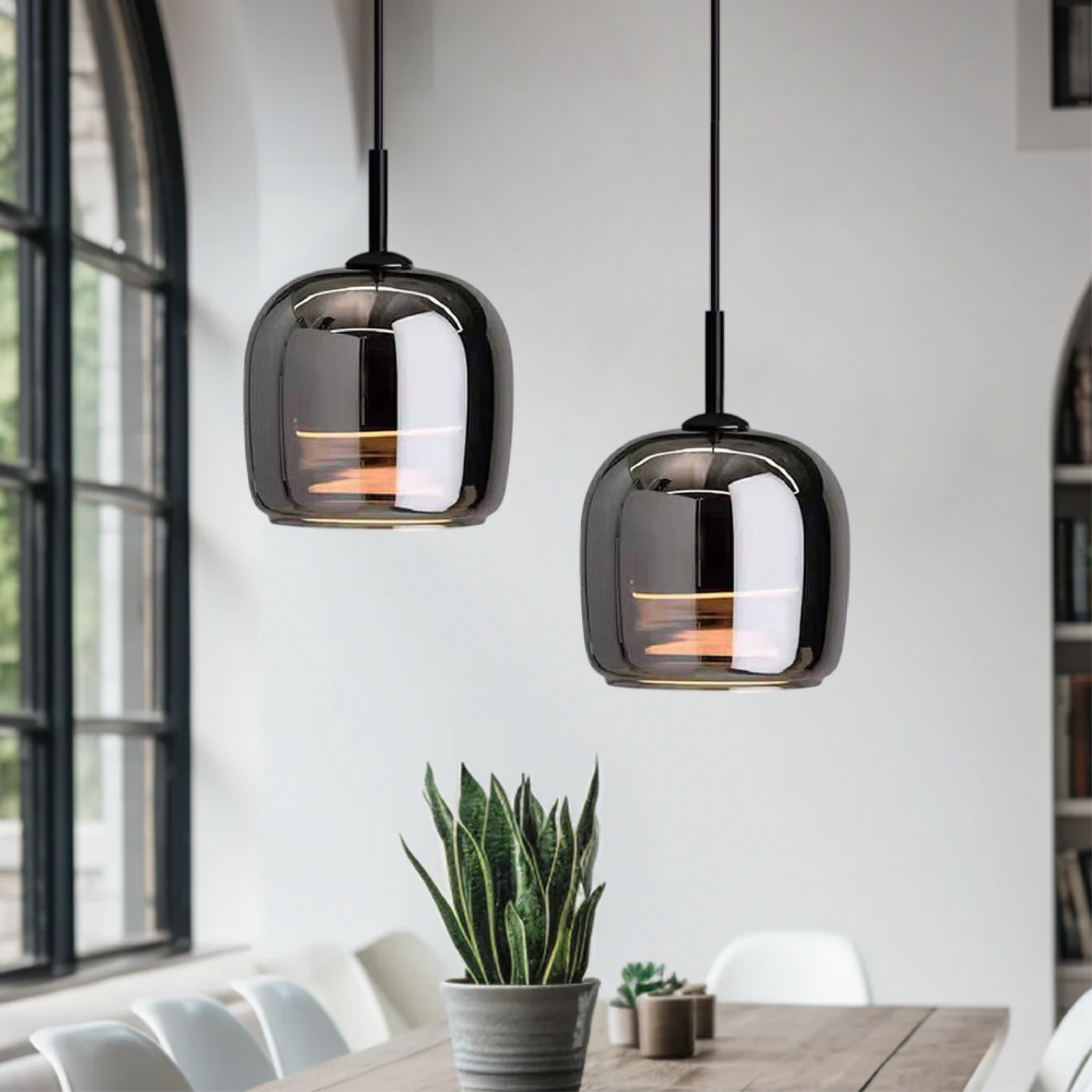 Hanglamp Zwart Glas Scandinavisch Nordic LED E27 16cm Pendellamp Keuken Woonkamer Luxe