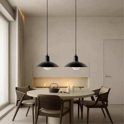 Macaron hanglamp Ø32 cm ijzer zwart wit eettafel verlichting Scandinavisch design keuken lamp modern minimalistisch