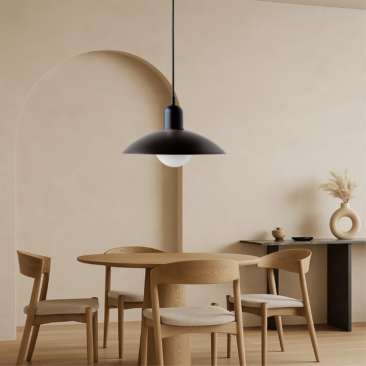 Macaron hanglamp Ø32 cm ijzer zwart wit eettafel verlichting Scandinavisch design keuken lamp modern minimalistisch