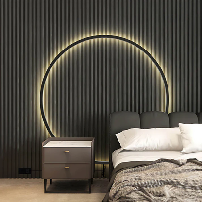 Myka's Ring Wandlamp LED 7W-30W Zwart Wandlamp Interieur Sfeerverlichting Ronde Designlamp Minimalistisch
