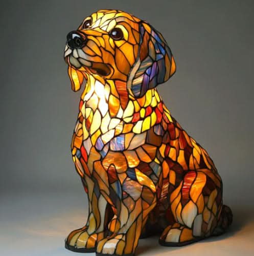 Sfeervolle LED Nachtlamp Hond – Dierenlamp met Warm Licht – USB Bediening – 15 cm Decoratief Hondenrassenlamp voor Kinderkamer Nachtkastje