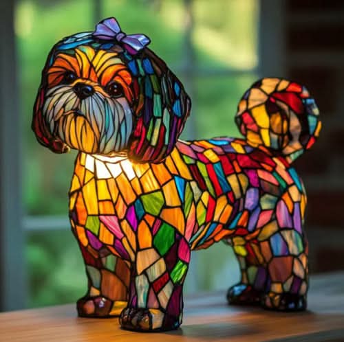 Sfeervolle LED Nachtlamp Hond – Dierenlamp met Warm Licht – USB Bediening – 15 cm Decoratief Hondenrassenlamp voor Kinderkamer Nachtkastje