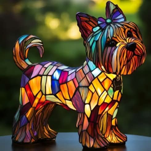 Sfeervolle LED Nachtlamp Hond – Dierenlamp met Warm Licht – USB Bediening – 15 cm Decoratief Hondenrassenlamp voor Kinderkamer Nachtkastje