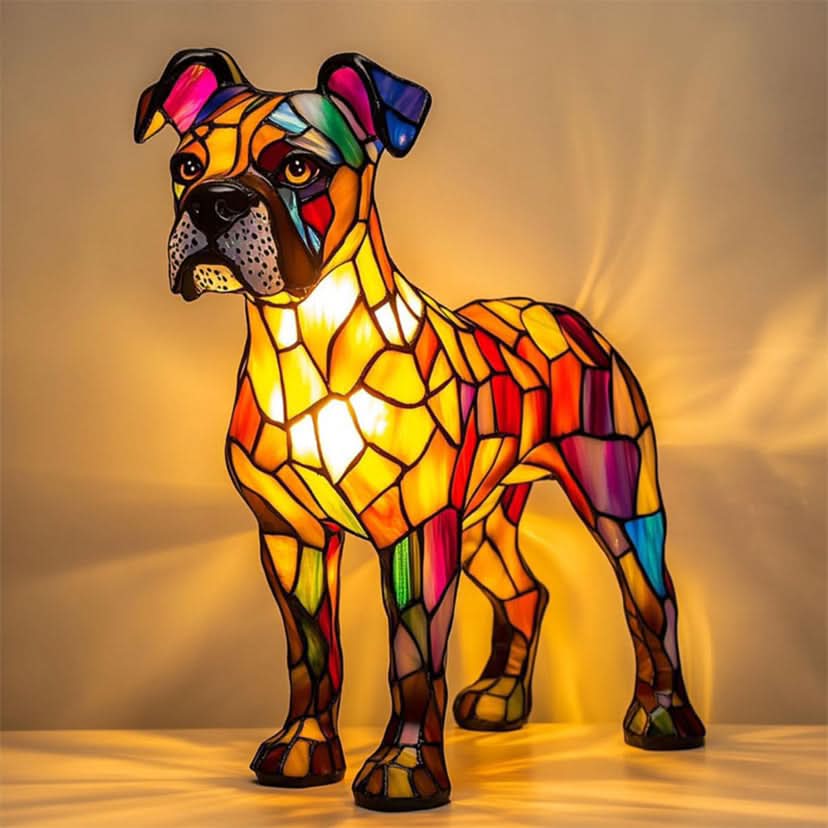 Sfeervolle LED Nachtlamp Hond – Dierenlamp met Warm Licht – USB Bediening – 15 cm Decoratief Hondenrassenlamp voor Kinderkamer Nachtkastje