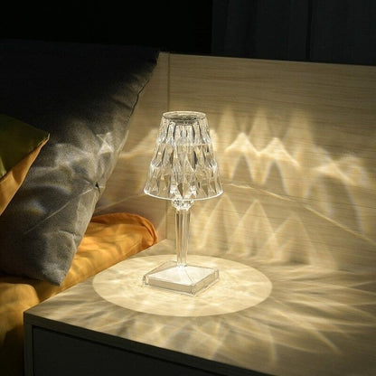 Tafellamp Kristal Dimbaar Touch 3 Standen Oplaadbaar Design