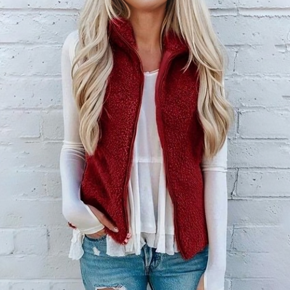 Nadine Gilet Warm en Comfortabel met Rits