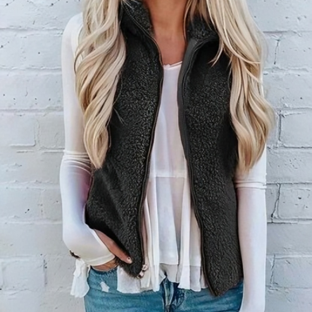 Nadine Gilet Warm en Comfortabel met Rits