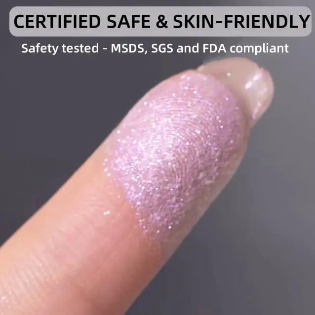 Chroomeffect Nagelvijl Poeder Spiegelglans Manicure Set 1g Professionele Salon & Thuis 2-Delige Set Veilige Pigmenten Meerdere Kleuren Beschikbaar