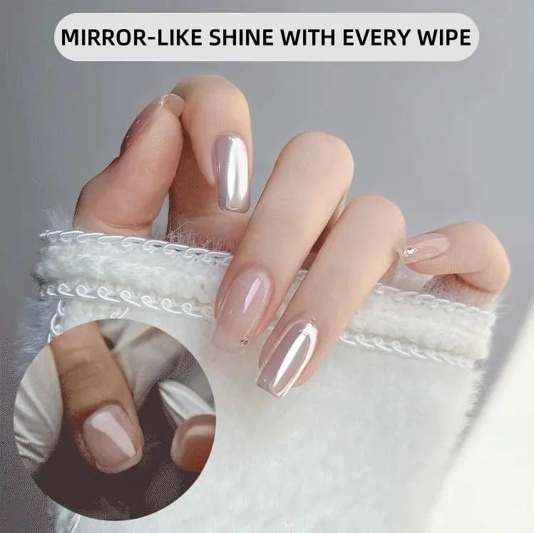Chroomeffect Nagelvijl Poeder Spiegelglans Manicure Set 1g Professionele Salon & Thuis 2-Delige Set Veilige Pigmenten Meerdere Kleuren Beschikbaar