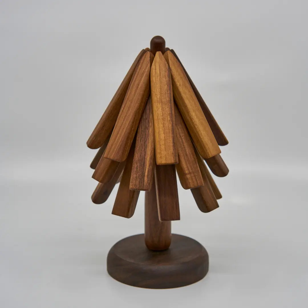 Houten Pannenboom Pannenonderzetter Standaard Naturel Massief Hout Scandinavisch Keuken
