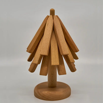Houten Pannenboom Pannenonderzetter Standaard Naturel Massief Hout Scandinavisch Keuken