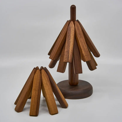 Houten Pannenboom Pannenonderzetter Standaard Naturel Massief Hout Scandinavisch Keuken