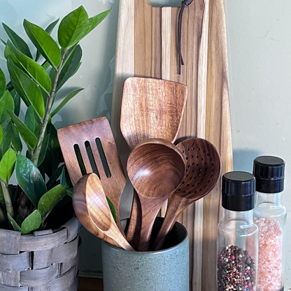 Keukengereedschap Walnouthout Naturlijk Set Spatel Lepel Kookgerei Houten Keuken Premium