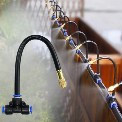 Druppelirrigatiesysteem 360° Messing PE-Slang 8mm Automatisch Bewateren Tuin Balkon Kas Hoogbed Kraan 5m 10m Zonder Stroom