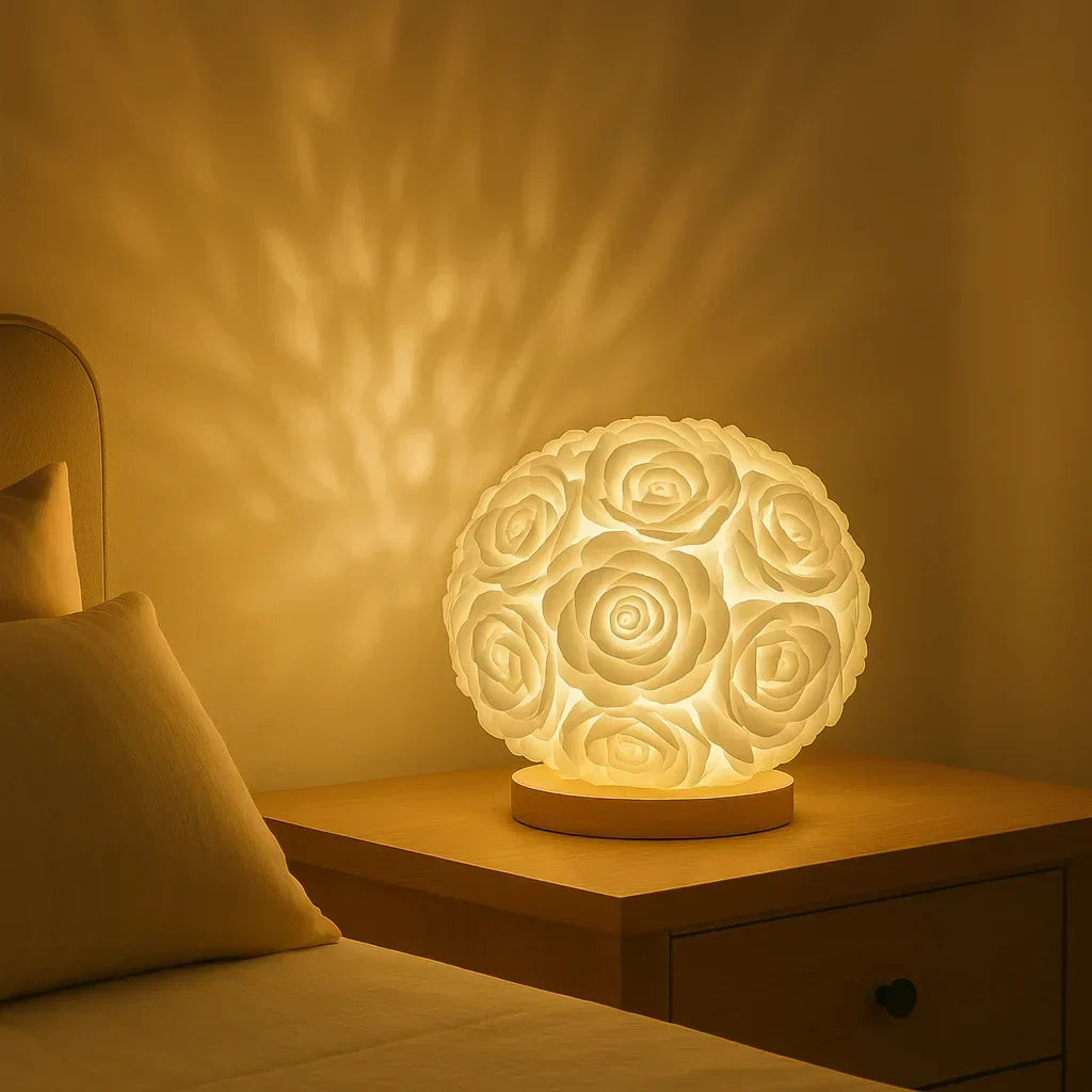 Decoratieve Rozenverlichting met Warme LED-Gloed – Kunstbloemen Tafellamp voor Sfeervolle Woonruimtes