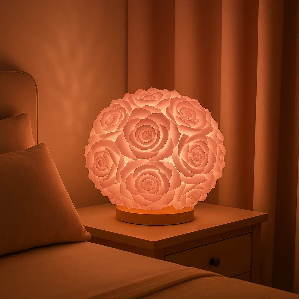 Decoratieve Rozenverlichting met Warme LED-Gloed – Kunstbloemen Tafellamp voor Sfeervolle Woonruimtes