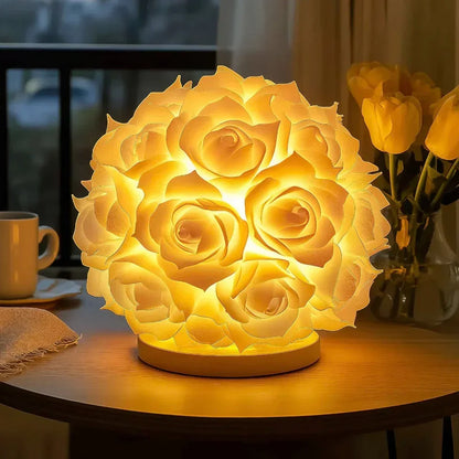 Decoratieve Rozenverlichting met Warme LED-Gloed – Kunstbloemen Tafellamp voor Sfeervolle Woonruimtes