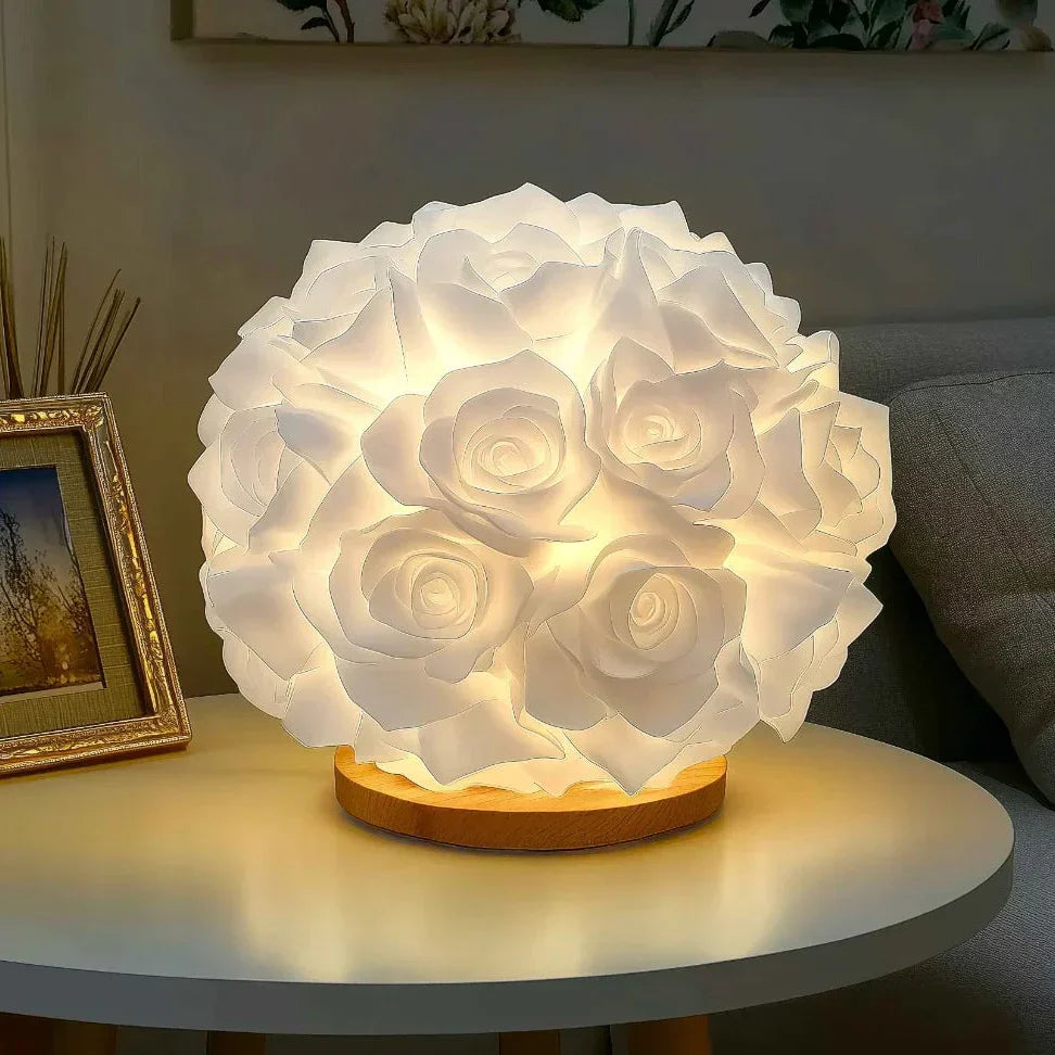 Decoratieve Rozenverlichting met Warme LED-Gloed – Kunstbloemen Tafellamp voor Sfeervolle Woonruimtes