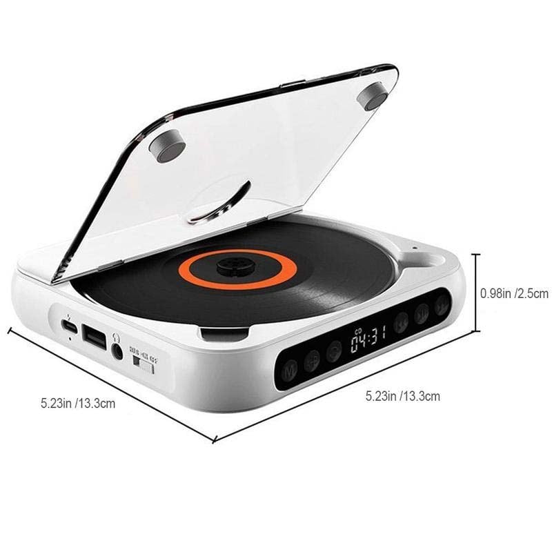 Draagbare Bluetooth CD-Speler – Compact & Oplaadbaar – Geschikt voor CD, CD-R, CD-RW & MP3 – Inclusief USB-C – Wireless & 3,5mm Audio
