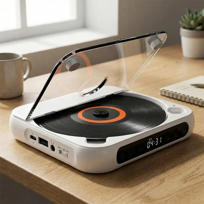 Draagbare Bluetooth CD-Speler – Compact & Oplaadbaar – Geschikt voor CD, CD-R, CD-RW & MP3 – Inclusief USB-C – Wireless & 3,5mm Audio