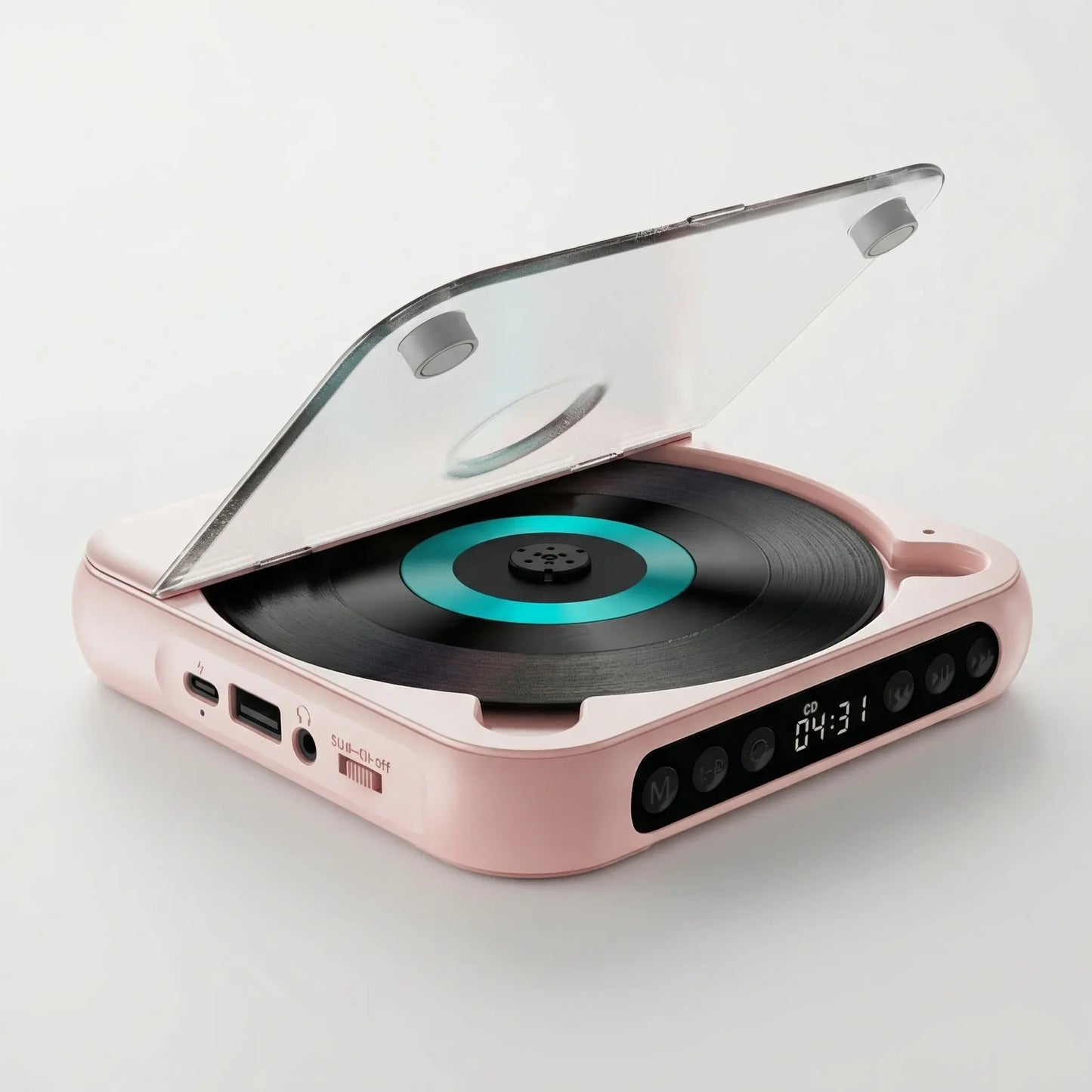Draagbare Bluetooth CD-Speler – Compact & Oplaadbaar – Geschikt voor CD, CD-R, CD-RW & MP3 – Inclusief USB-C – Wireless & 3,5mm Audio
