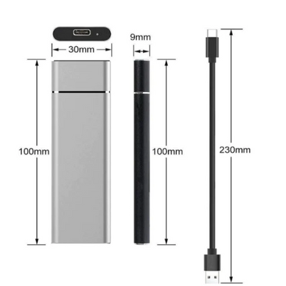 Externe Harde Schijf 8TB - Draagbare SSD met USB Aansluiting - Compacte Opslagoplossing voor Laptop, PC en Mac - Plug & Play Data-opslag - Zwart Blauw Zilver Rood