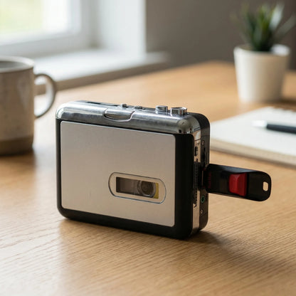 Draagbare Cassetterecorder met USB Digitalisering | Retro Audiospeler voor MP3 Conversie