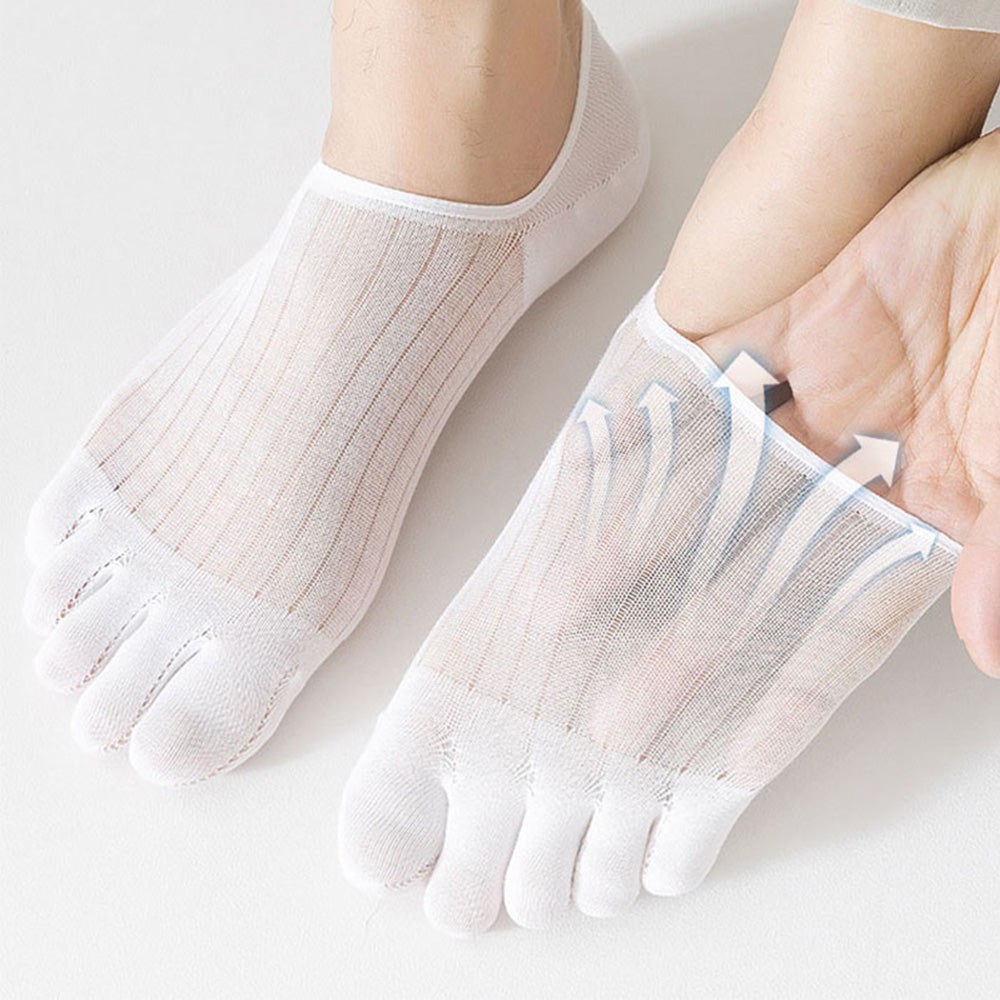 Onzichtbare Antislip Teensokken met Vijf Teencompartimenten – Blijft Op Zijn Plaats in Iedere Schoen