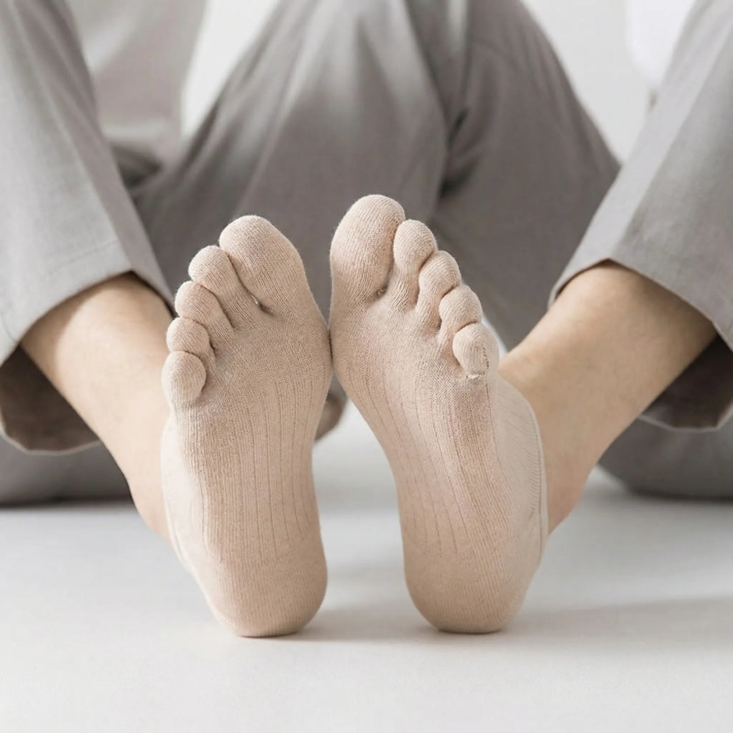 Onzichtbare Antislip Teensokken met Vijf Teencompartimenten – Blijft Op Zijn Plaats in Iedere Schoen