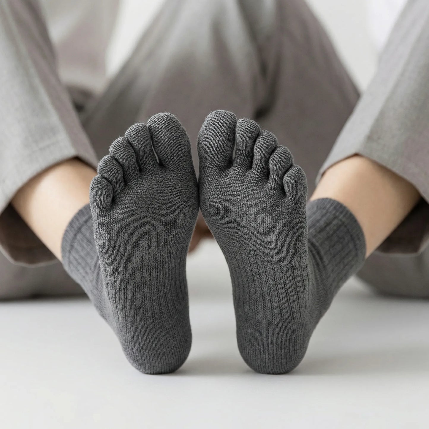 Onzichtbare Antislip Teensokken met Vijf Teencompartimenten – Blijft Op Zijn Plaats in Iedere Schoen