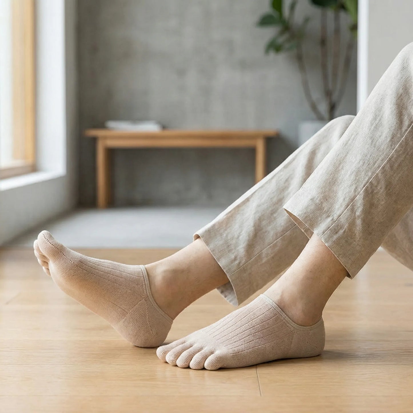 Onzichtbare Antislip Teensokken met Vijf Teencompartimenten – Blijft Op Zijn Plaats in Iedere Schoen