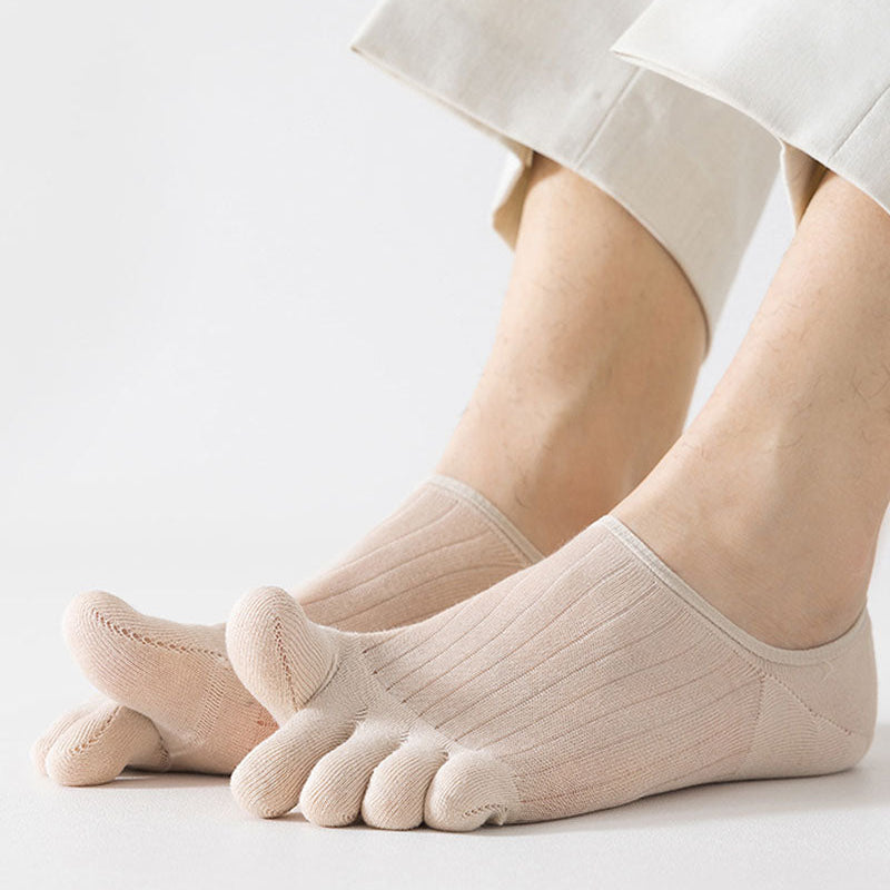 Onzichtbare Antislip Teensokken met Vijf Teencompartimenten – Blijft Op Zijn Plaats in Iedere Schoen