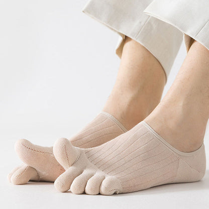 Onzichtbare Antislip Teensokken met Vijf Teencompartimenten – Blijft Op Zijn Plaats in Iedere Schoen