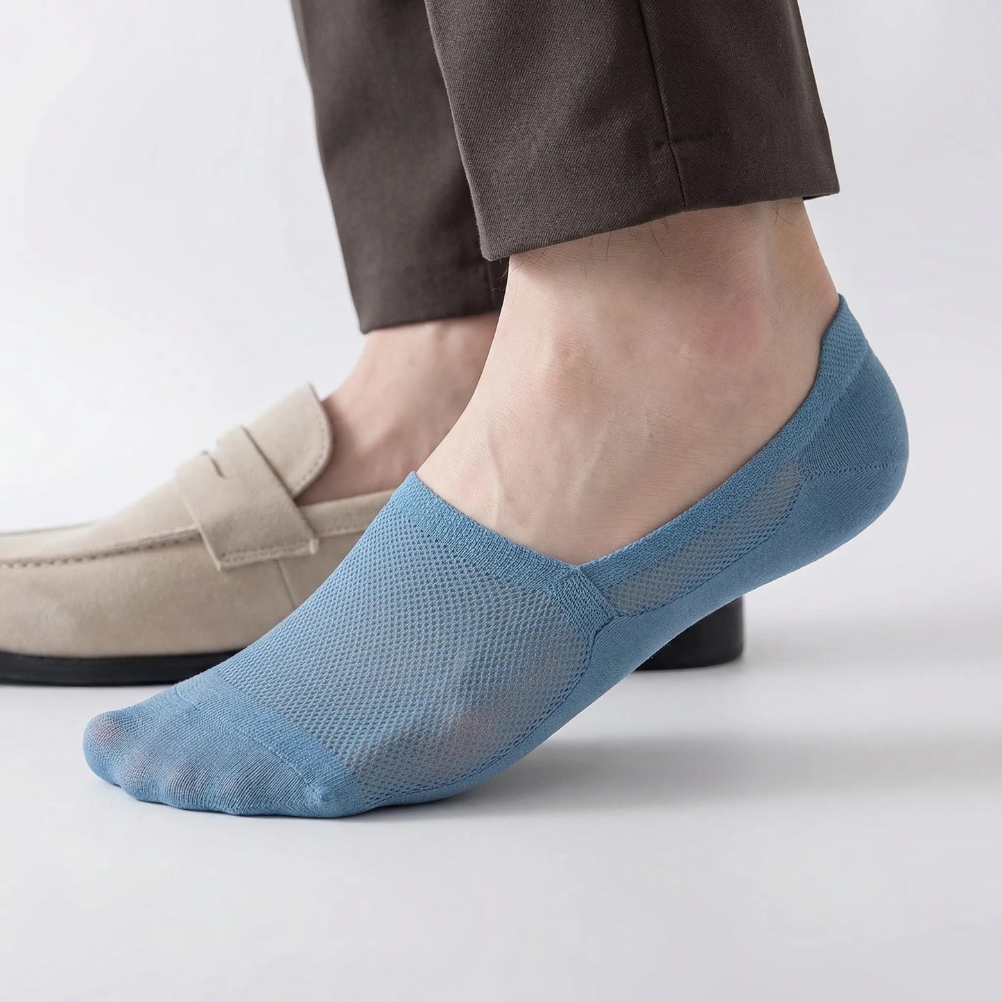 Onzichtbare Enkelsokken Met Antislipzool – No-Show Herensokken Voor Sneakers & Lage Schoenen – EU 38-46 – 6 Kleuren
