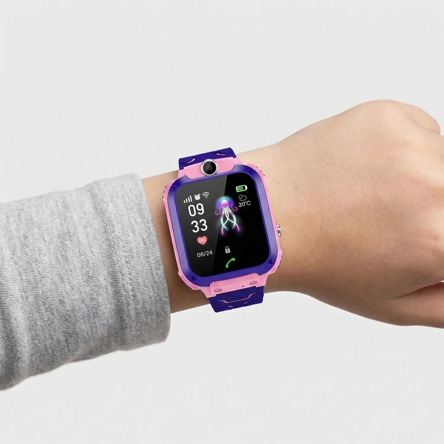 Smartwatch met GPS-Tracker voor Kinderen — Belfunctie + SOS-Knop + Camera — Verstelbare Band 5 Kleuren