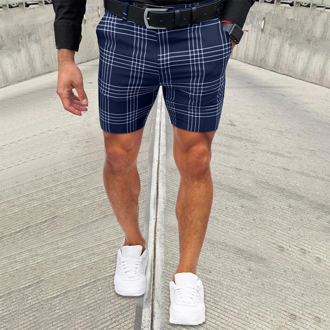 Heren Short Geruit Zomerkleding Slim Fit