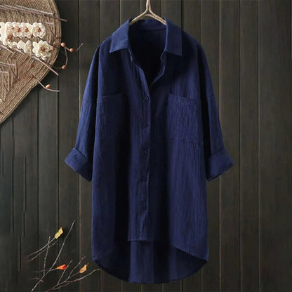 Vrouwelijke Blouse Losse Vrouwelijke Snit Elegant Design