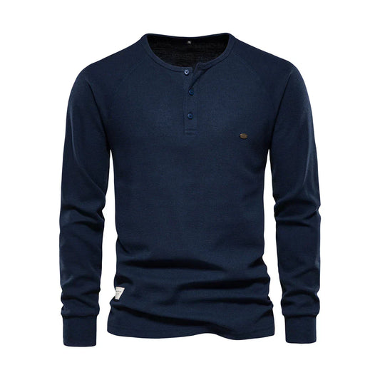 Heren Overhemd Lange Mouw Ronde Hals Knoopsluiting Comfortabel - StudioMarella