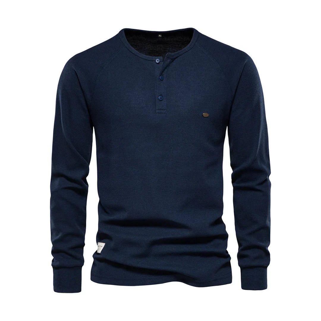 Heren Overhemd Lange Mouwen Ronde Hals Comfy Stijl - StudioMarella
