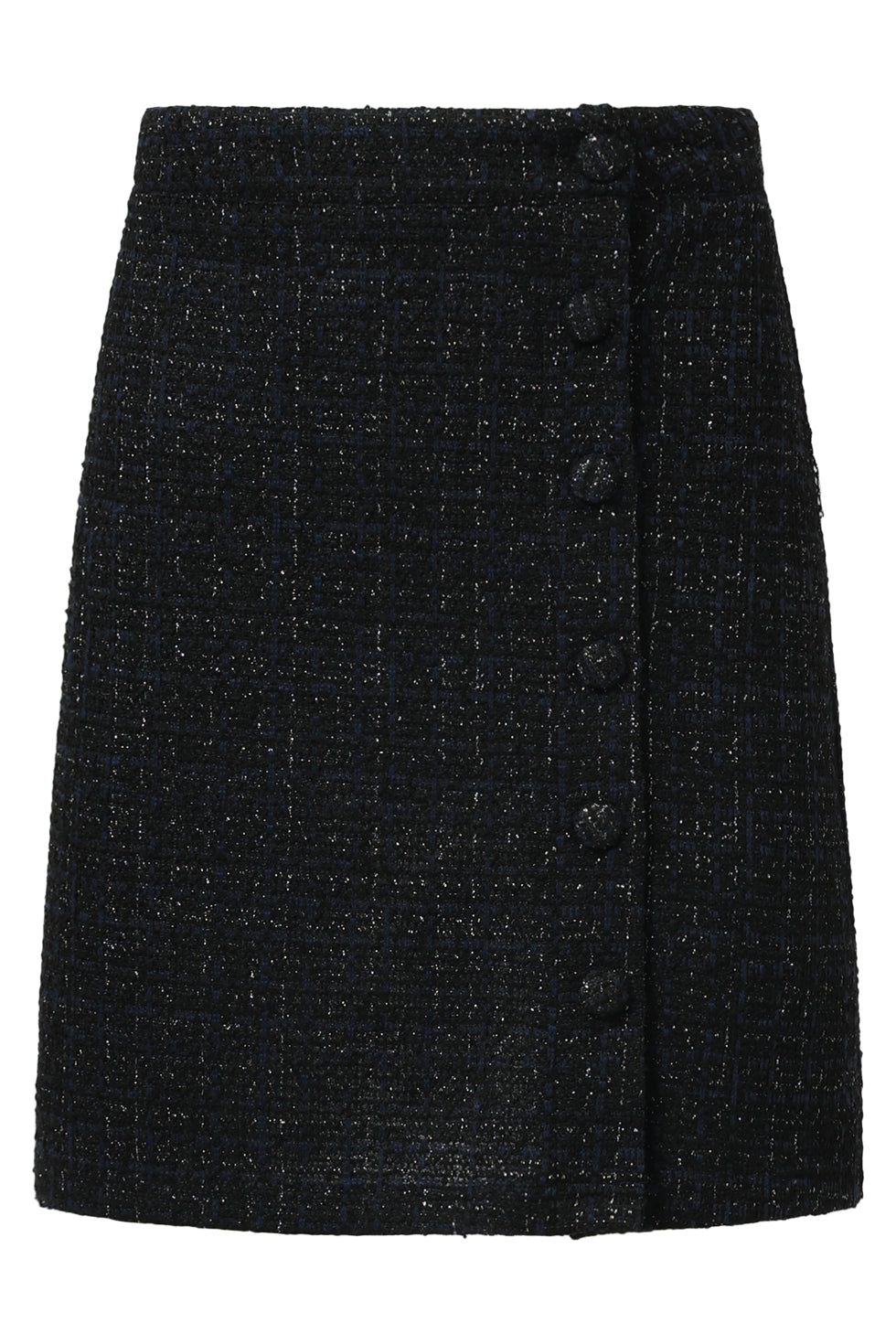 Navy Ruittextuur | Lange Dames Rok Uitlopend 5