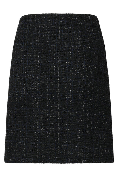 Navy Ruittextuur | Lange Dames Rok Uitlopend 6