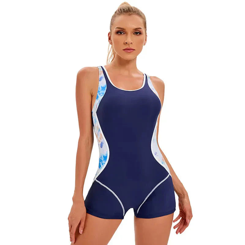 Dames Badpak Patchwork Sportief Zomer Badmode