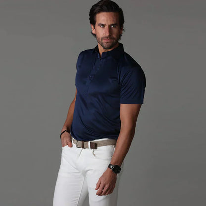 Mannen Poloshirt Korte Mouwen Rekbaar Slim Fit