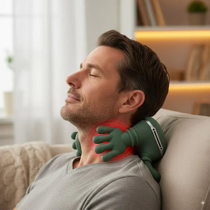 Nekmassageapparaat met Warmte en Vibratie – Draadloze Diepe Weefselmassage voor Nek, Schouders en Rug – Compacte Handheld Massage Trigger Point Shiatsu Elektrisch Ontspanningsmassage
